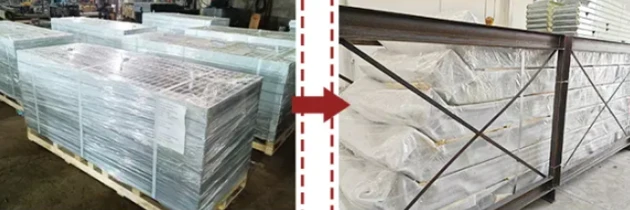 Steel Grating Export-Standard Waterproof Pallet Packaging Steel Grating Export-Standard Waterproof Pallet Packaging